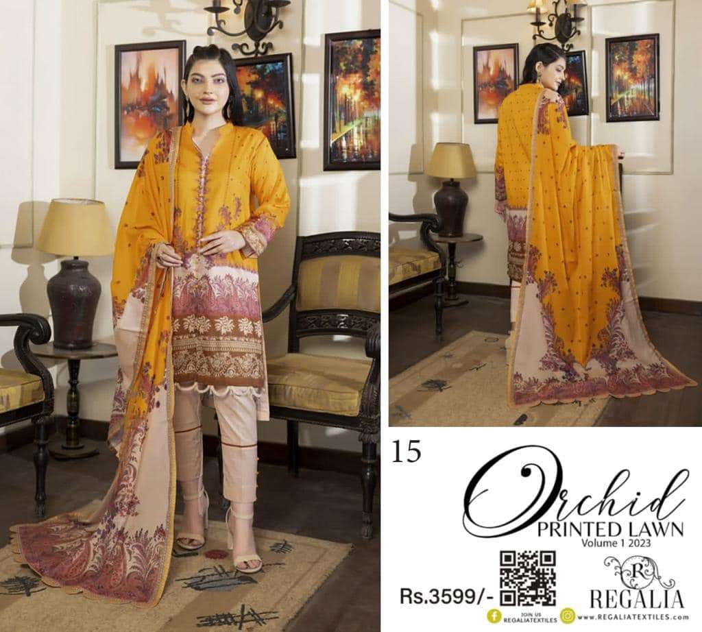Orchid Printed lawn Stitched Ready to wear